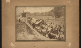 Wykolejenie parowozu na szlaku Oświęcim - Dwory, najprawdopodobniej 1883
